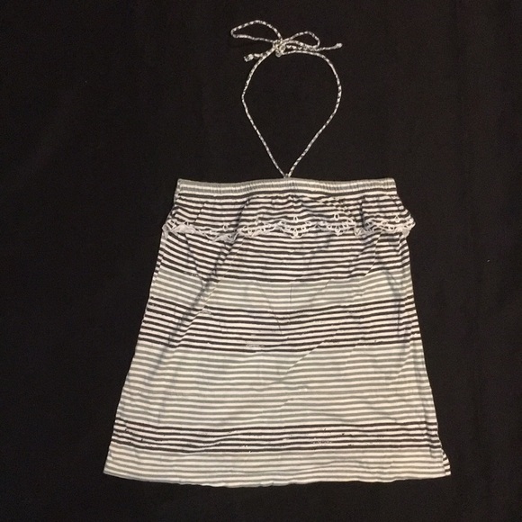 LUX stripe multi way style top with tie - Picture 2 of 7